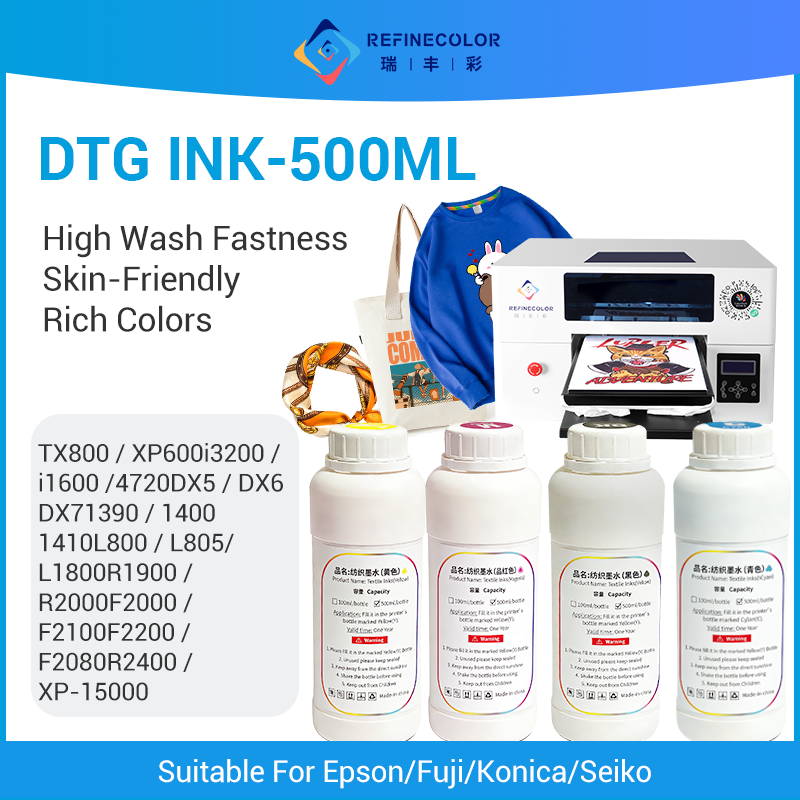 Direct To Garment Ink - Refinecolor 500ML/Şişe DTG Tekstil Mürekkebi Epson